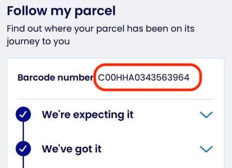 evri tracking number example.